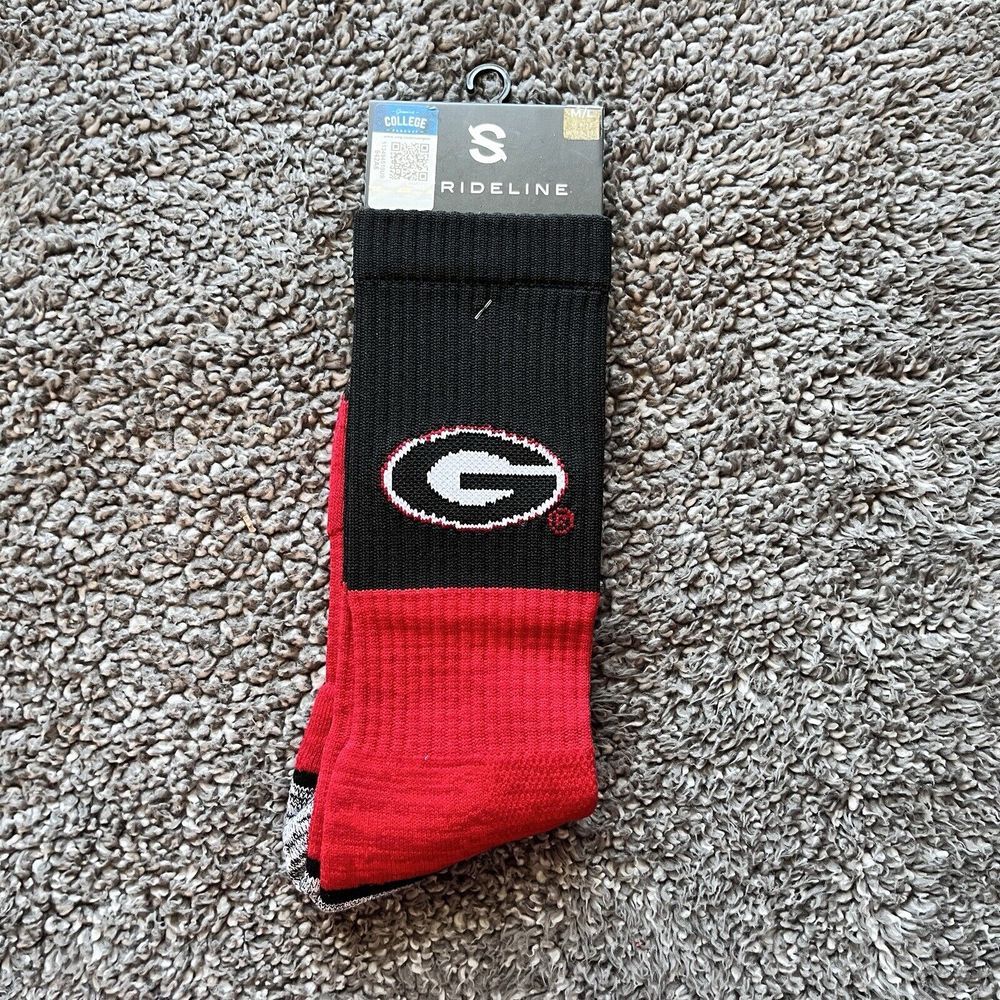 New Strideline Univeristy of Georgia‎ UGA Crew Socks Mens M/L 8-12